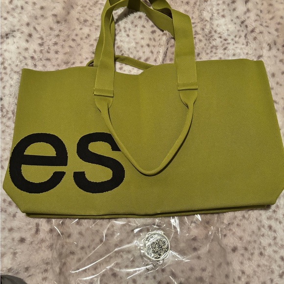 Lemongrass Sean Brown Tote Bag with Bold Black Lettering - Picture 3 of 4